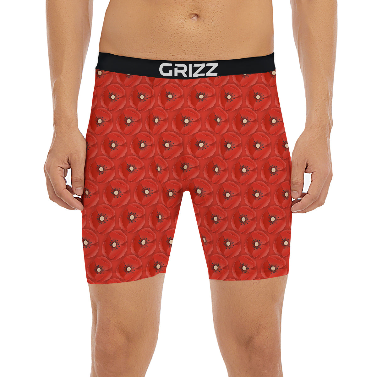 Poppy Armistice Day Print Pattern Boxer Briefs-grizzshop