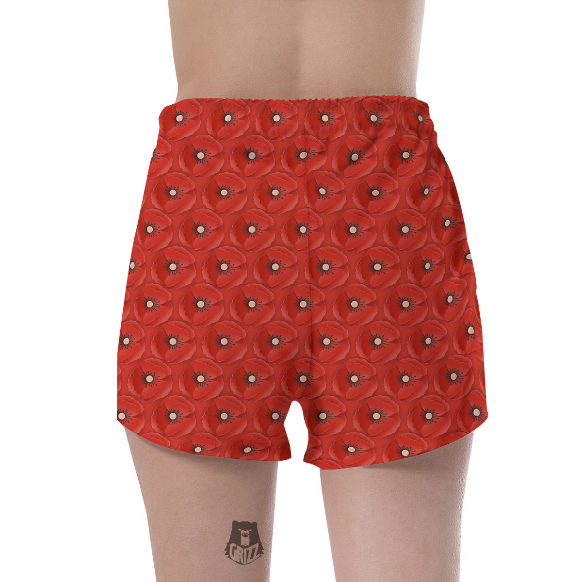 Poppy Armistice Day Print Pattern Women's Shorts-grizzshop