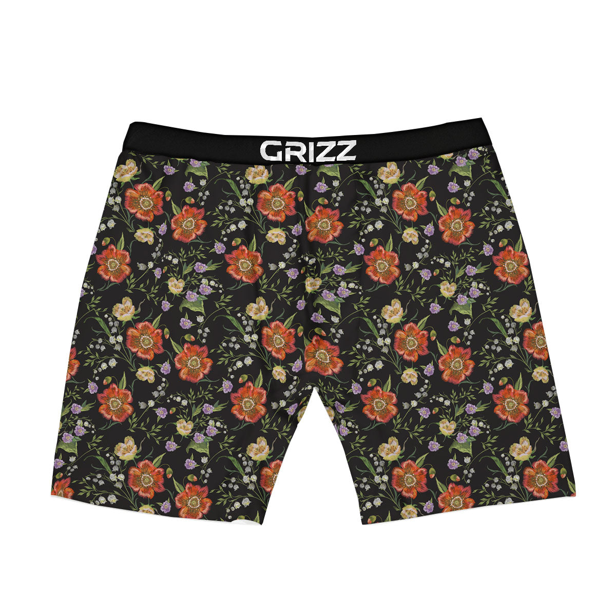 Poppy Embroidery Print Pattern Boxer Briefs-grizzshop