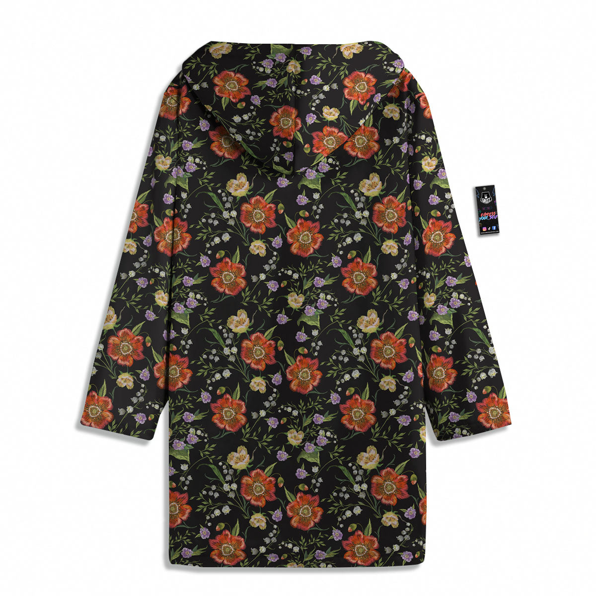 Poppy Embroidery Print Pattern Men's Windbreaker Jacket-grizzshop