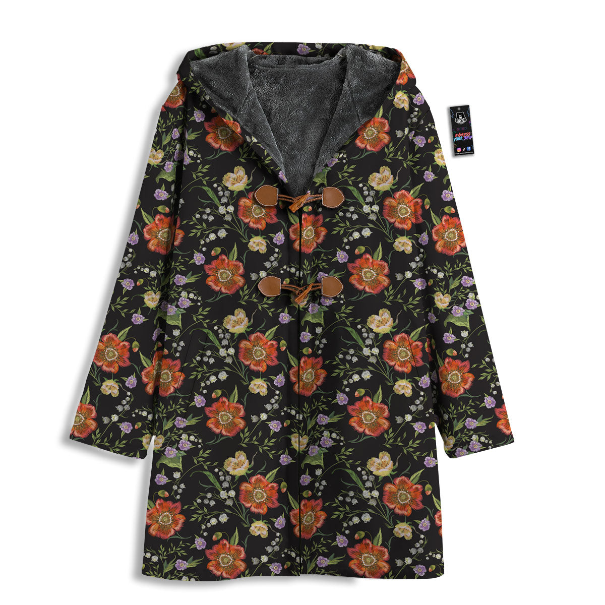 Poppy Embroidery Print Pattern Men's Windbreaker Jacket-grizzshop