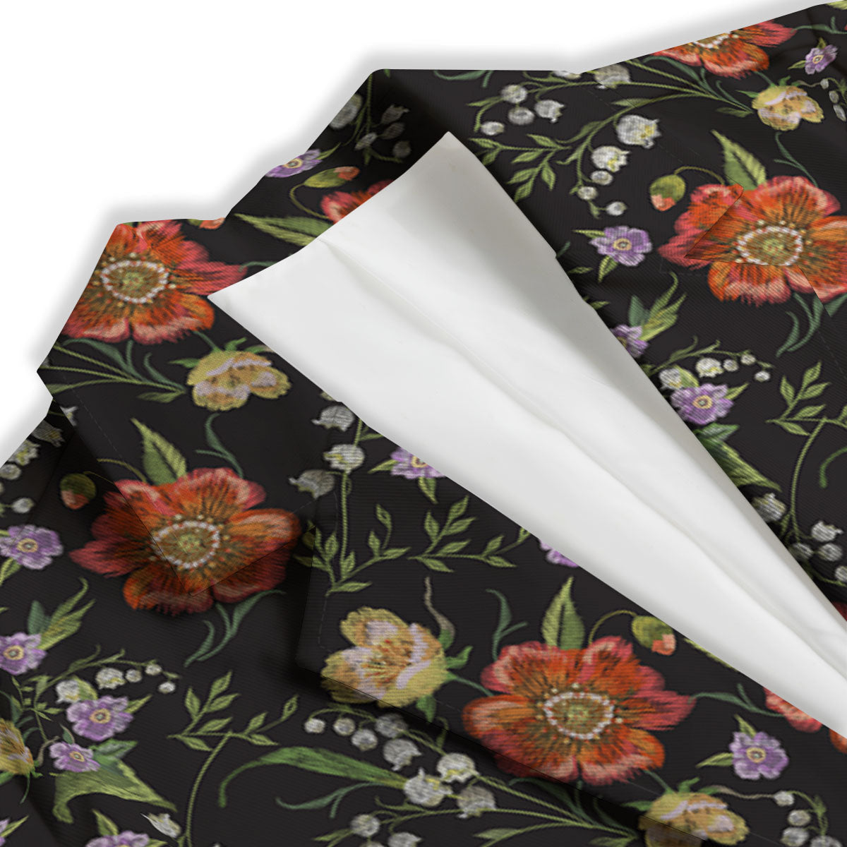 Poppy Embroidery Print Pattern Women's Blazer-grizzshop