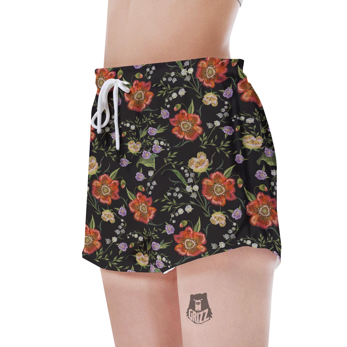 Poppy Floral Print Women's Shorts-grizzshop