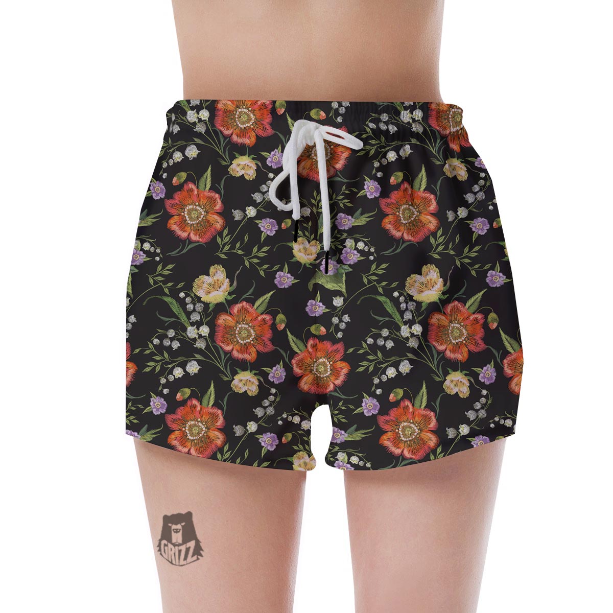 Poppy Floral Print Women's Shorts-grizzshop