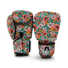 Poppy Floral Red Pattern Print Boxing Gloves-grizzshop