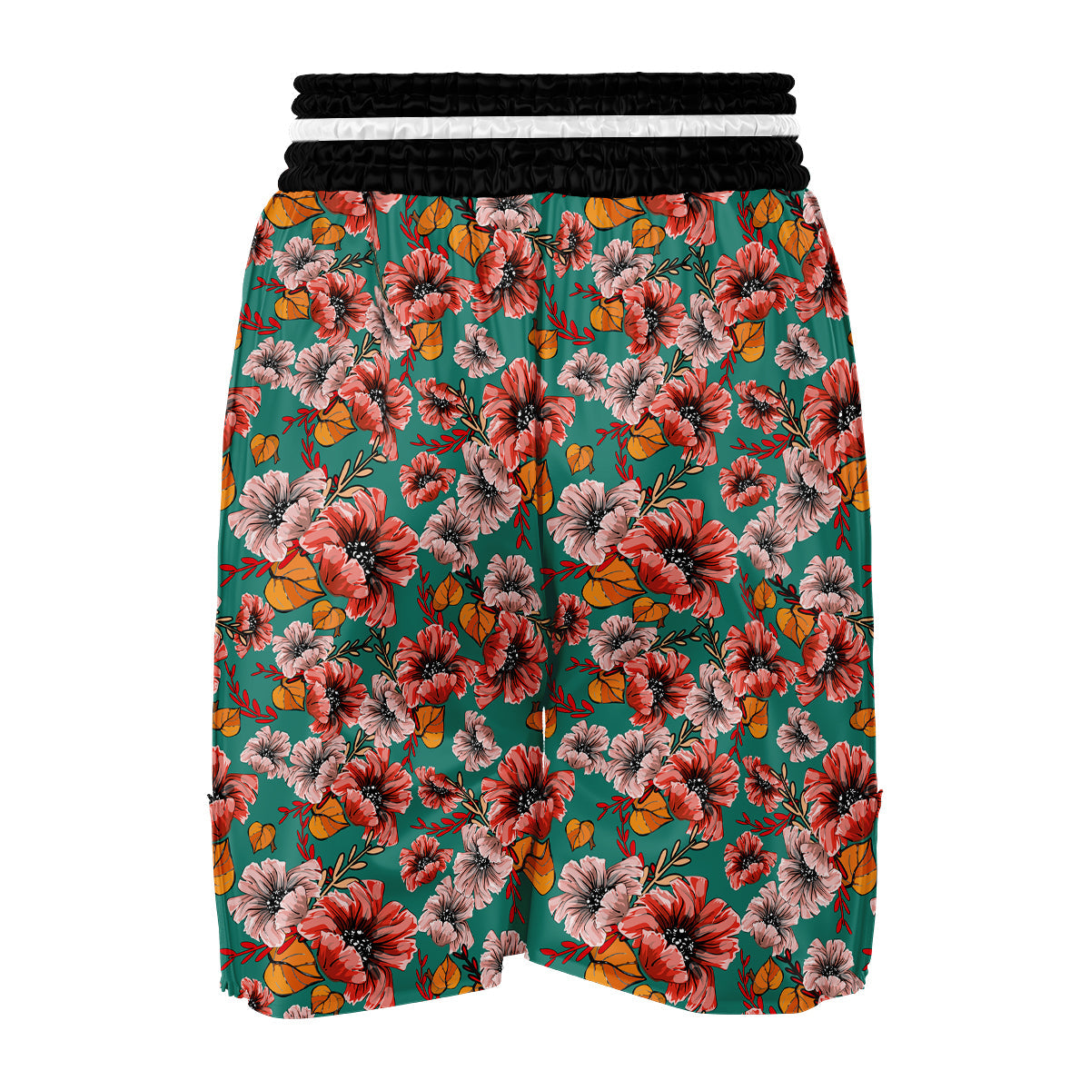 Poppy Floral Red Pattern Print Boxing Shorts-grizzshop