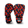 Poppy Red Floral Pattern Print Boxing Gloves-grizzshop