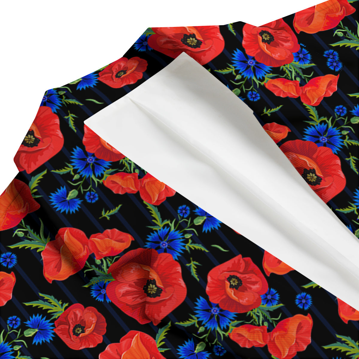 Poppy Red Floral Pattern Print Men's Blazer-grizzshop