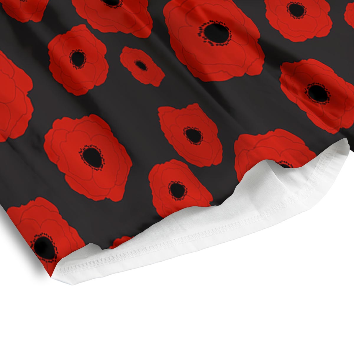 Poppy Red Print Pattern Men's Athletic Shorts