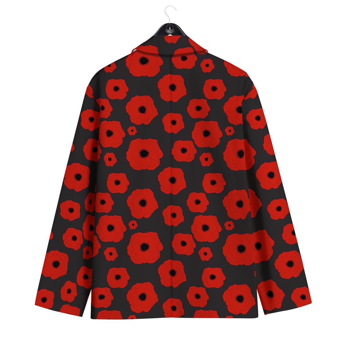 Poppy Red Print Pattern Men's Sport Coat-grizzshop