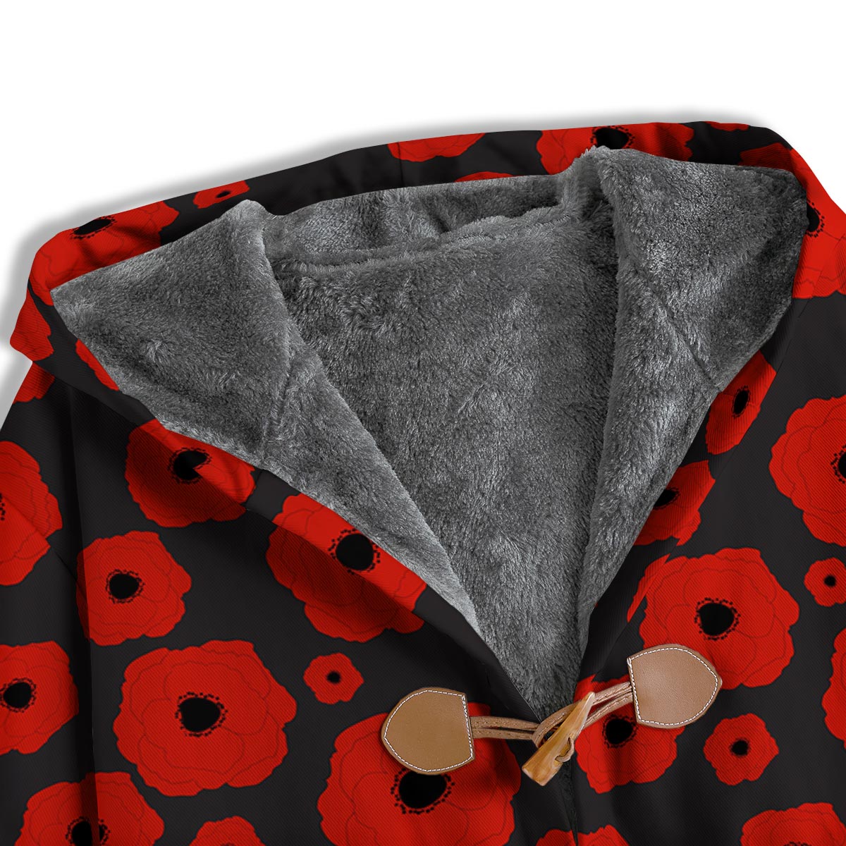 Poppy Red Print Pattern Men's Windbreaker Jacket-grizzshop