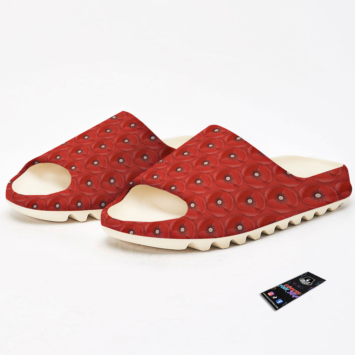 Poppy Armistice Day Print Pattern Sandals-grizzshop