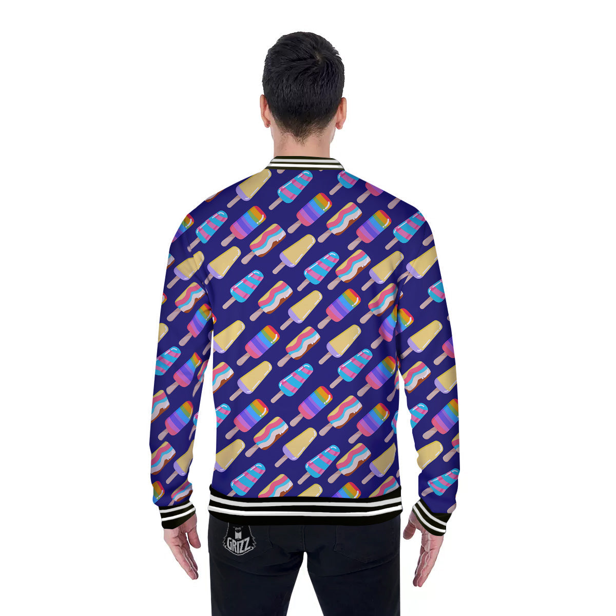 Popsicle Ice Cream Print Pattern Baseball Jacket-grizzshop