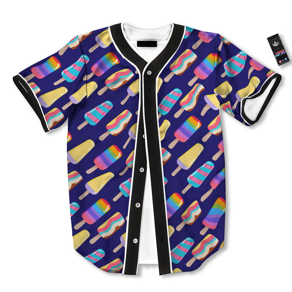 Popsicle Ice Cream Print Pattern Baseball Jersey-grizzshop