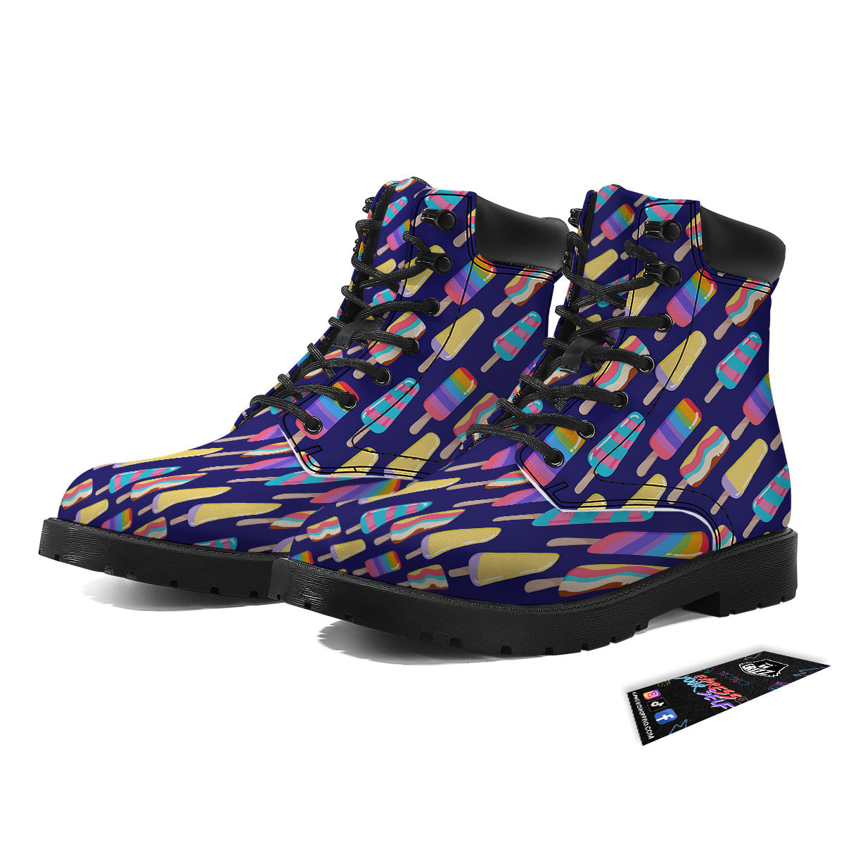 Popsicle Ice Cream Print Pattern Boots-grizzshop
