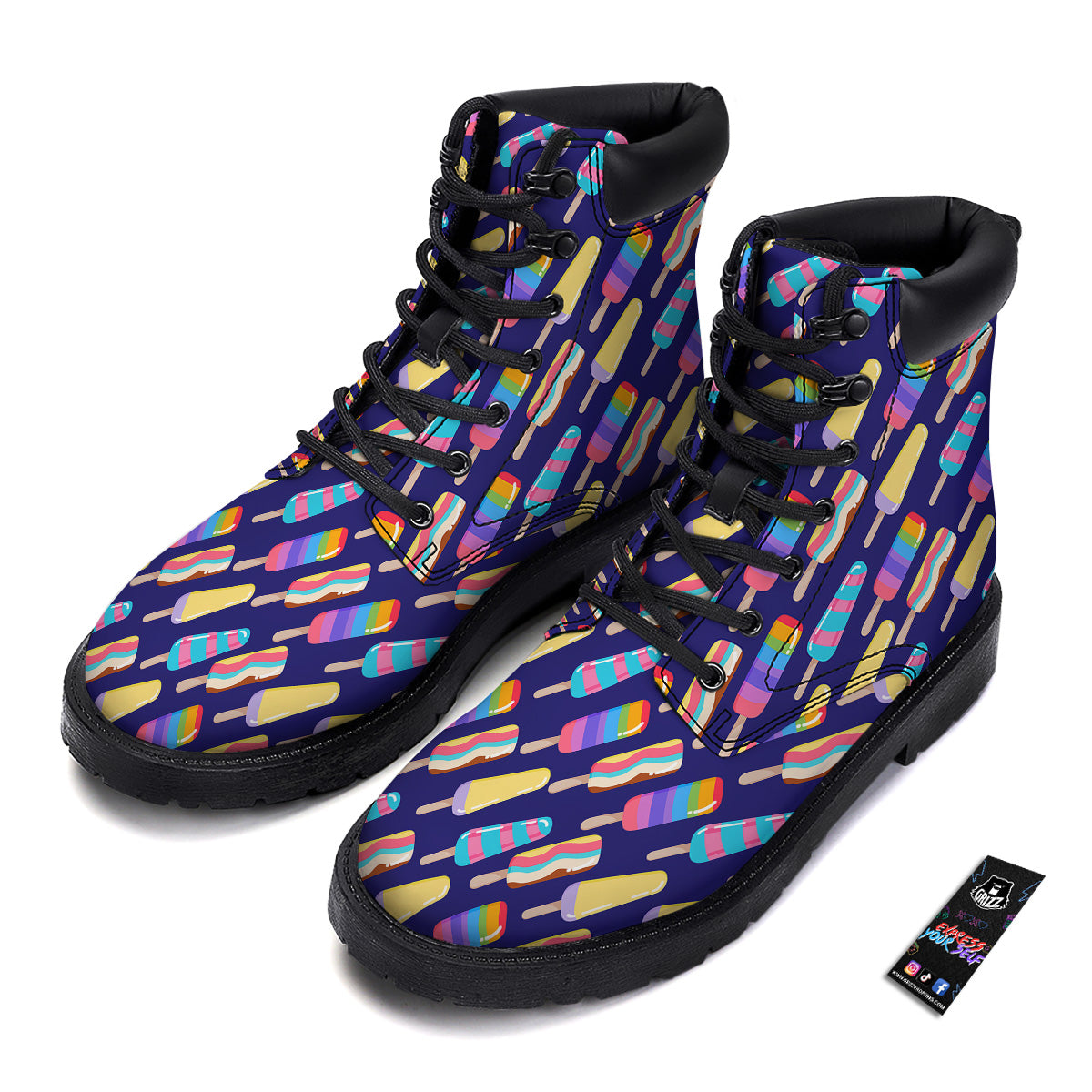 Popsicle Ice Cream Print Pattern Boots-grizzshop