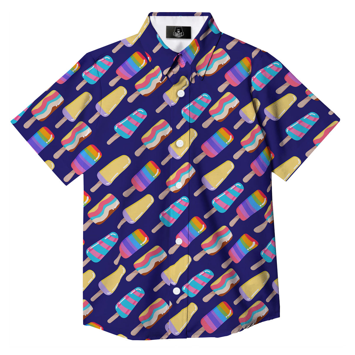 Popsicle Ice Cream Print Pattern Button Up Shirt-grizzshop