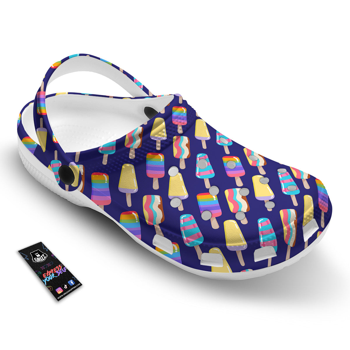 Popsicle Ice Cream Print Pattern Clog-grizzshop