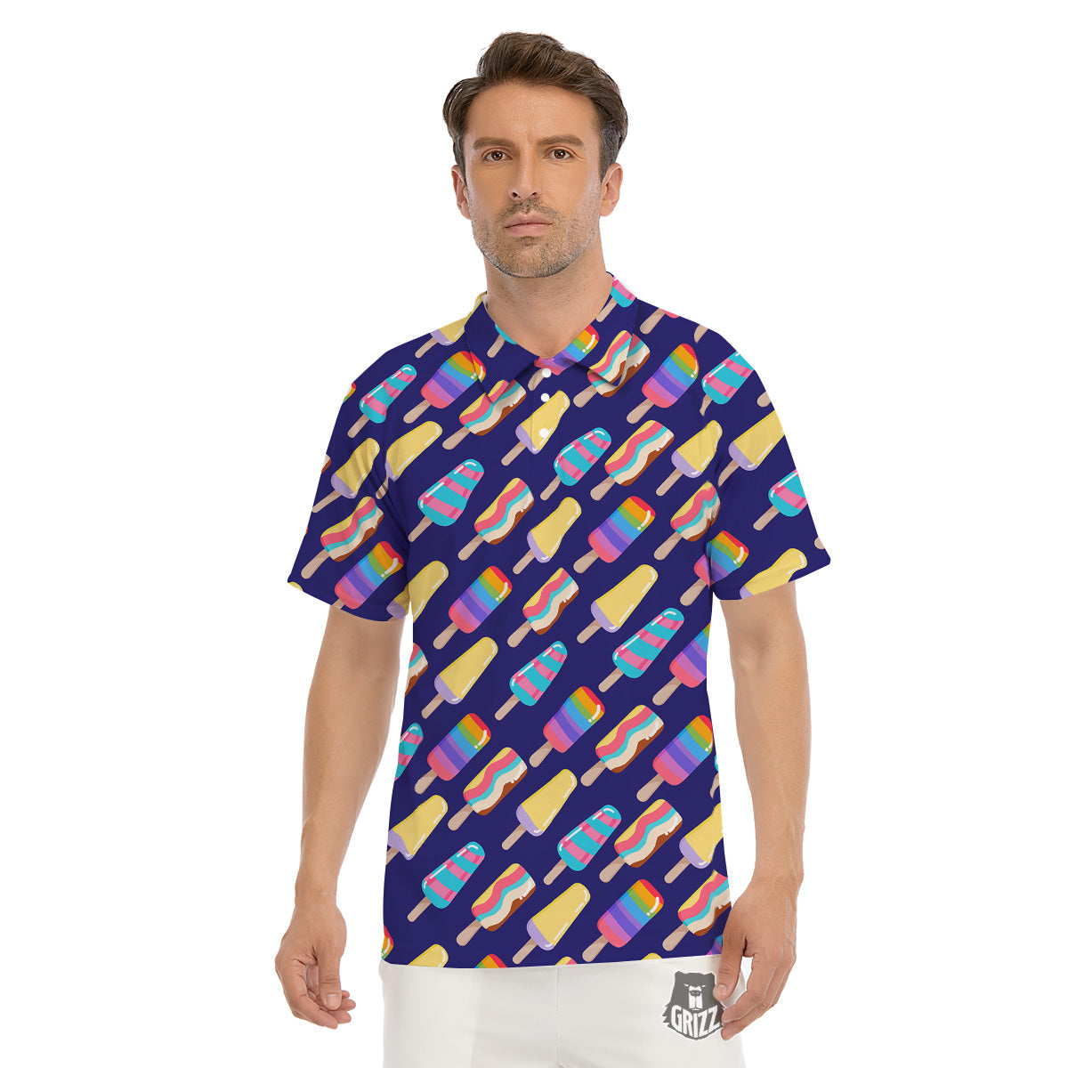 Popsicle Ice Cream Print Pattern Men's Golf Shirts-grizzshop