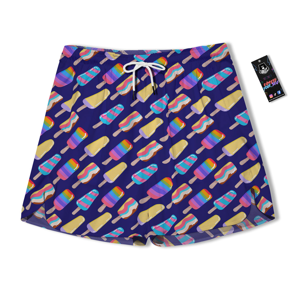 Popsicle Ice Cream Print Pattern Men's Running Shorts-grizzshop