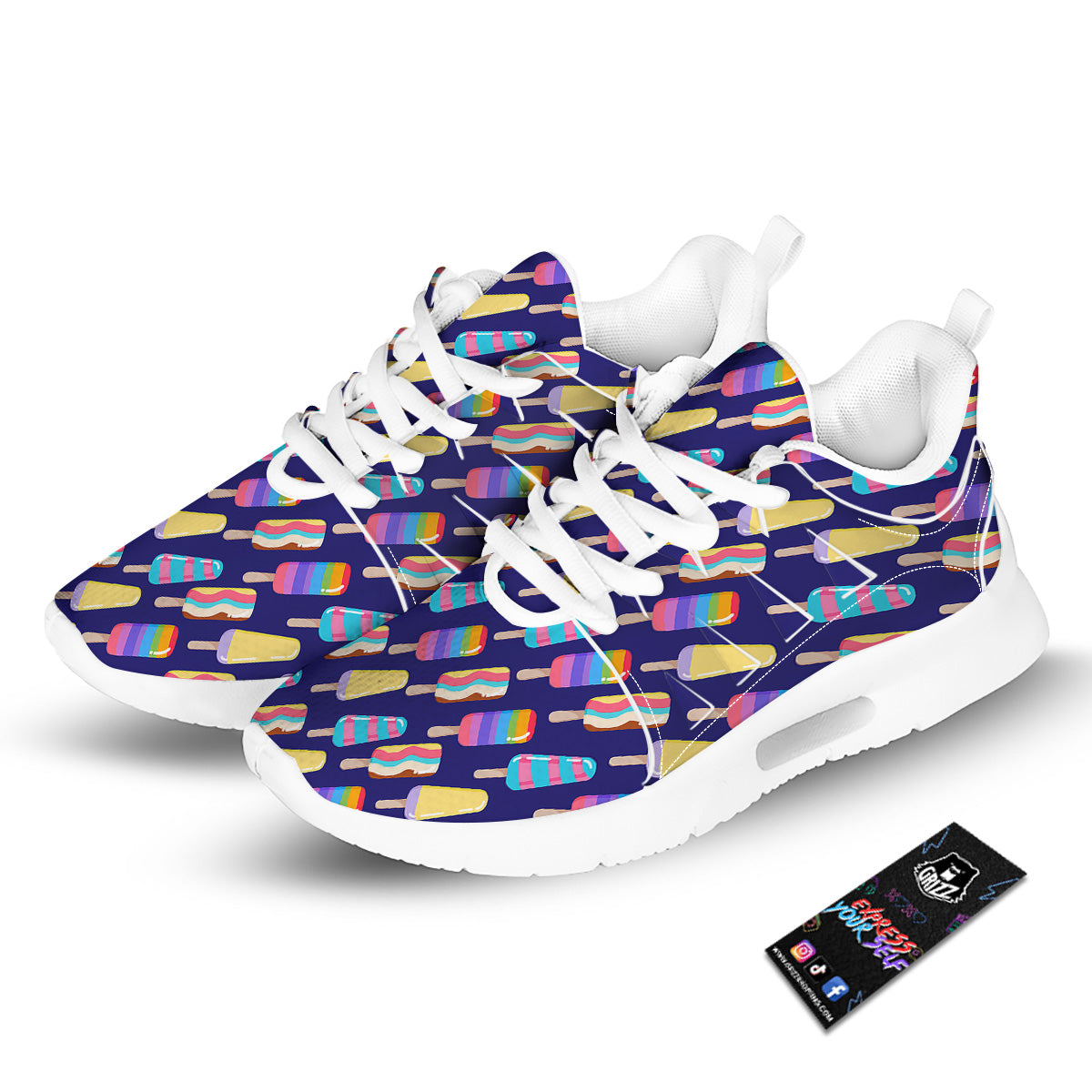 Popsicle Ice Cream Print Pattern Tennis Shoes-grizzshop