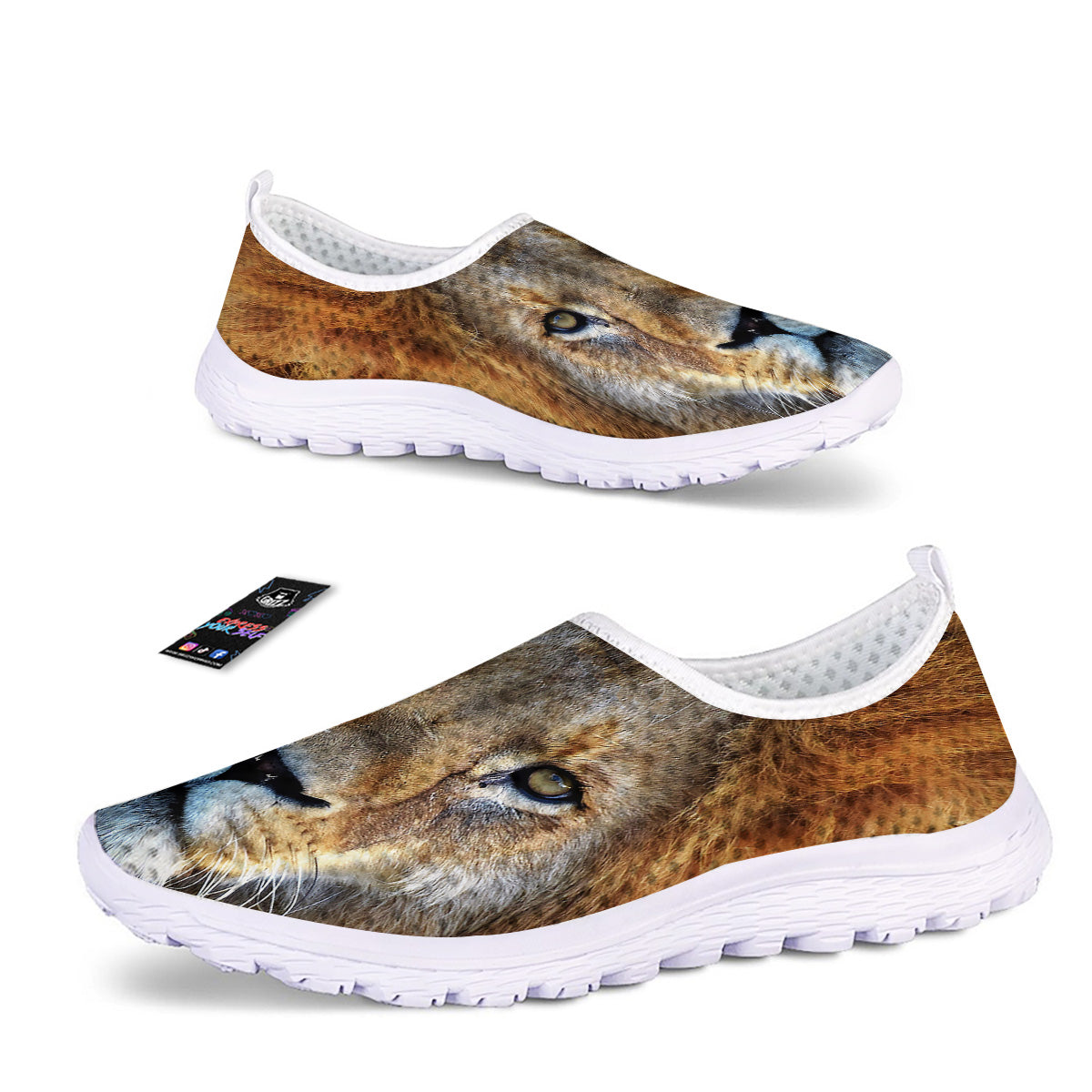 Portrait African Lion Print Nurse Shoes-grizzshop