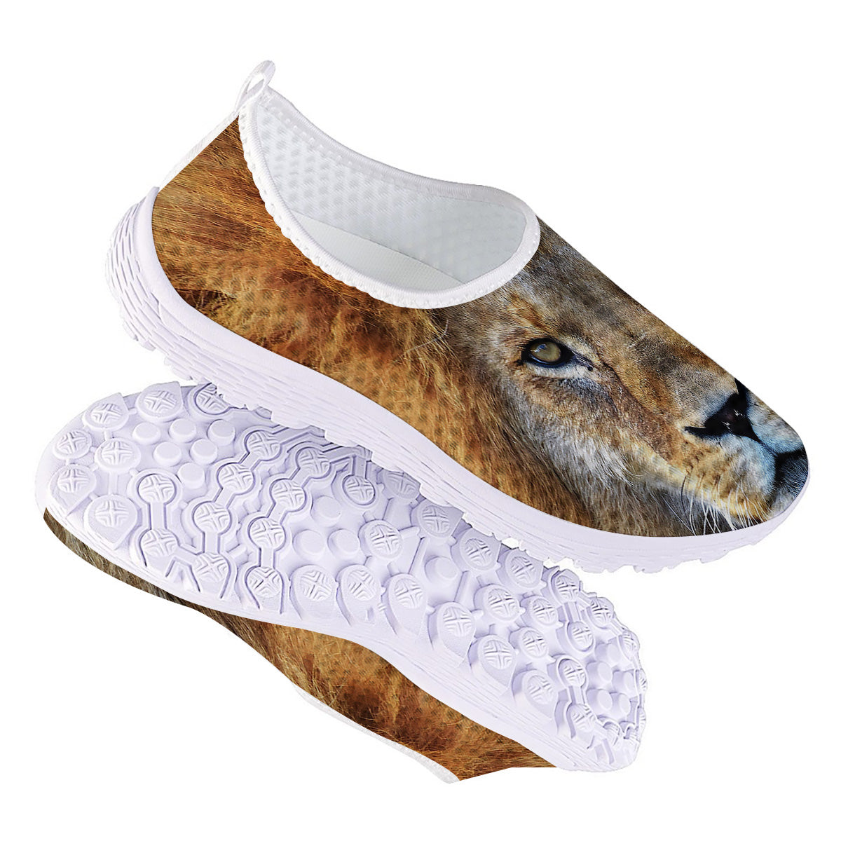 Portrait African Lion Print Nurse Shoes-grizzshop