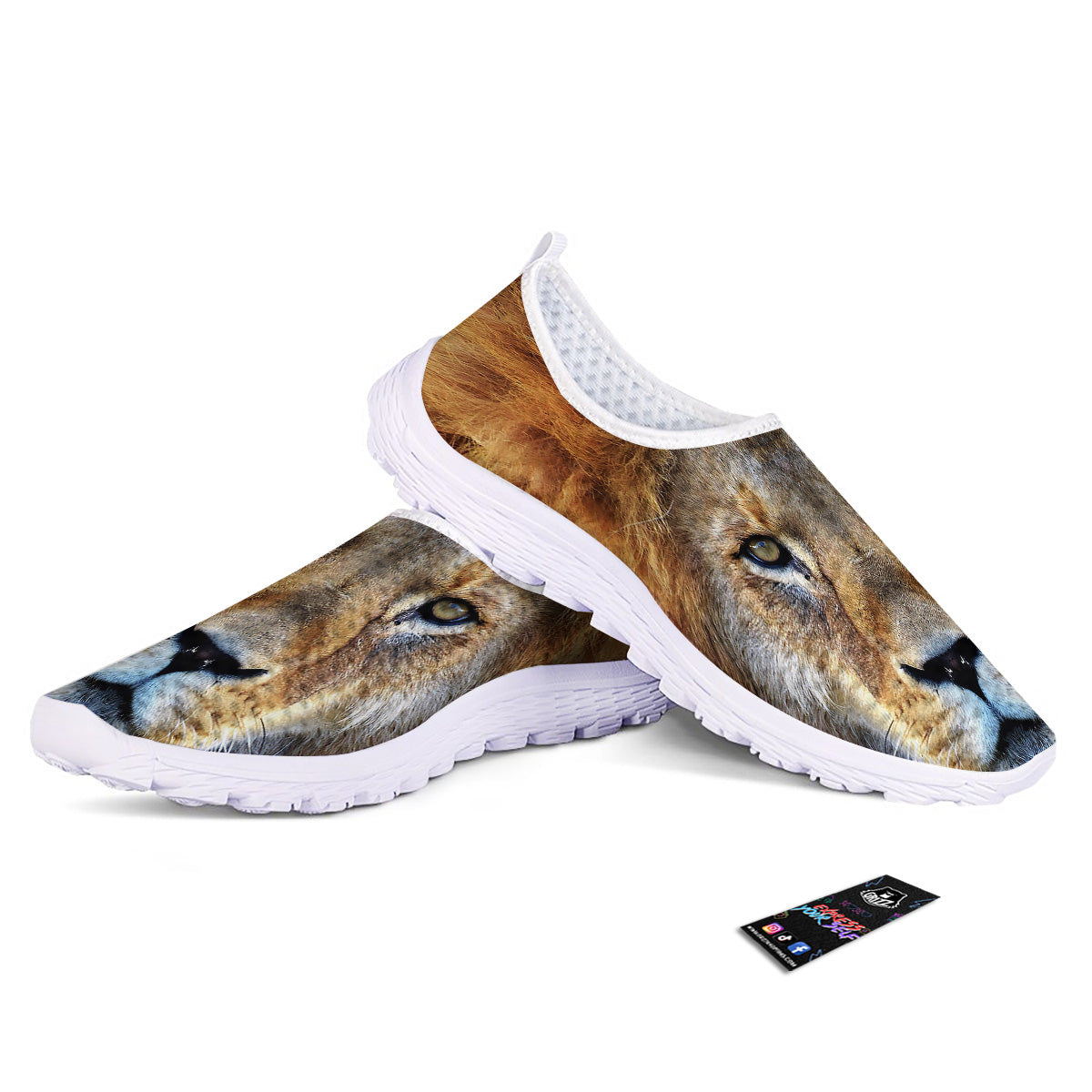 Portrait African Lion Print Nurse Shoes-grizzshop
