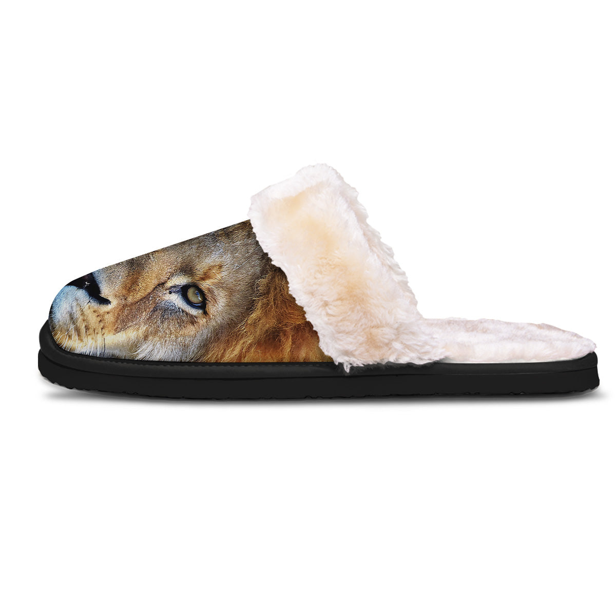 Portrait African Lion Print Slippers-grizzshop