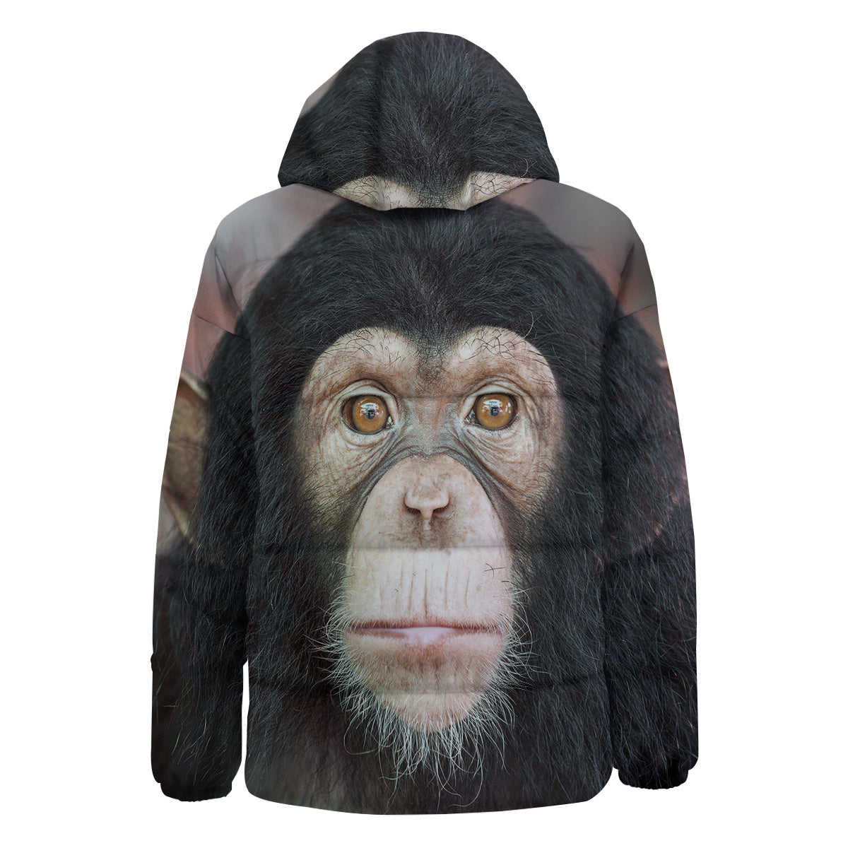 Portrait Chimpanzee Print Down Jacket-grizzshop