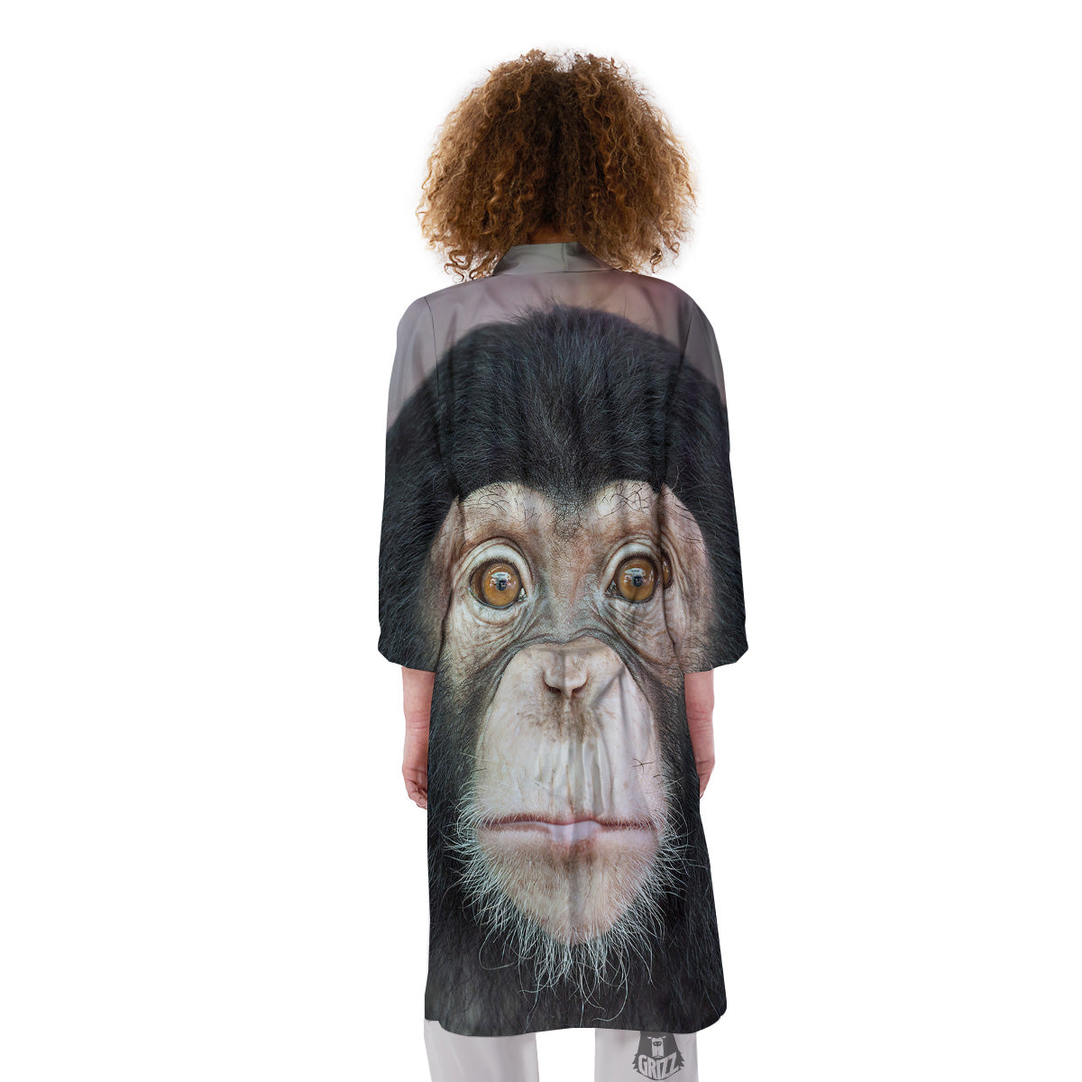 Portrait Chimpanzee Print Kimono-grizzshop