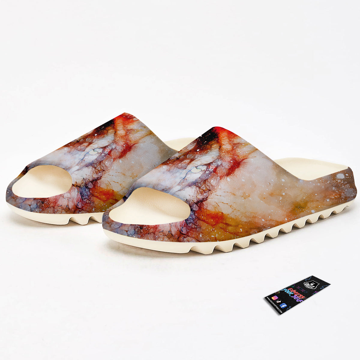 Portrait Cosmic Wolf Print Sandals-grizzshop