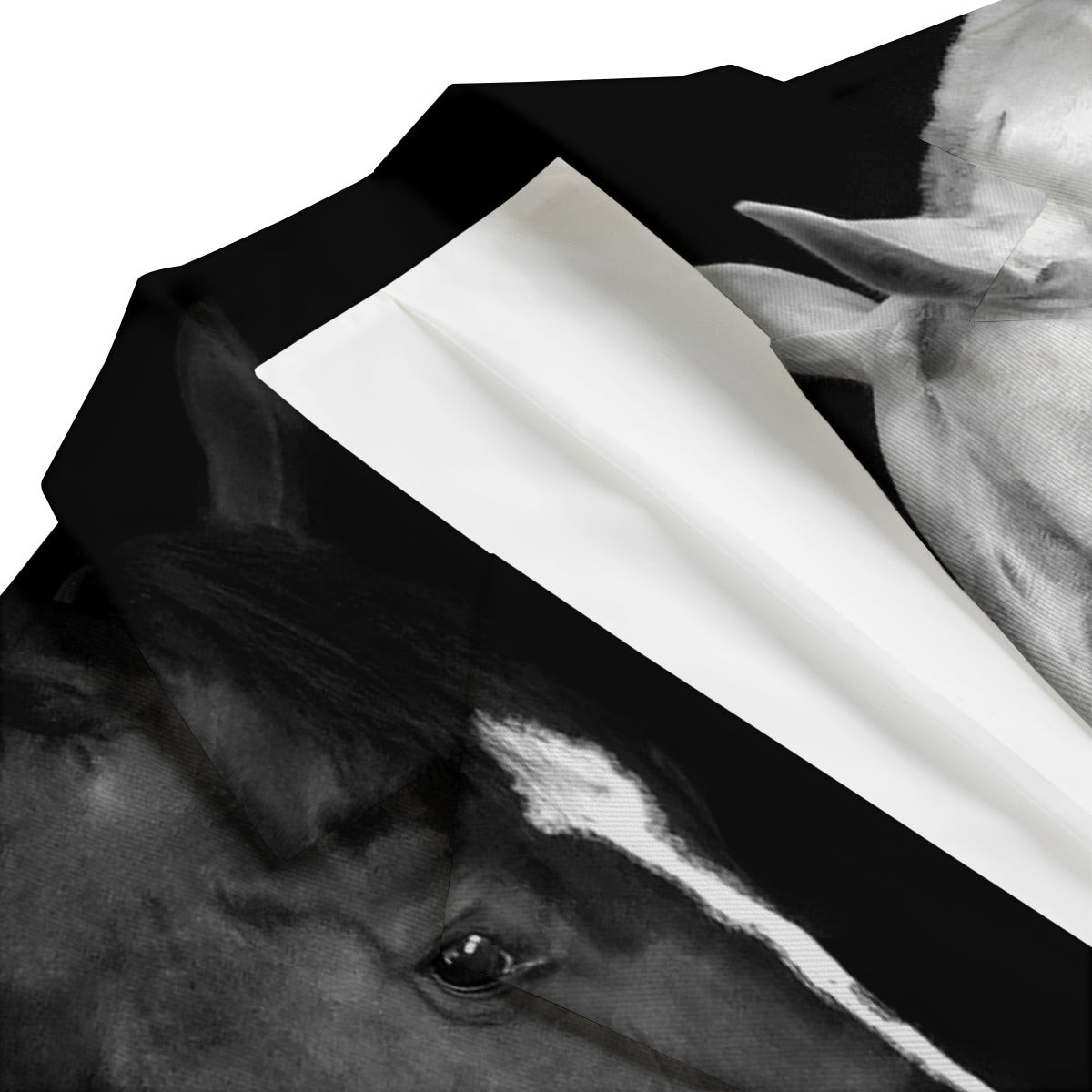 Portrait Couple Horses Print Men's Blazer-grizzshop