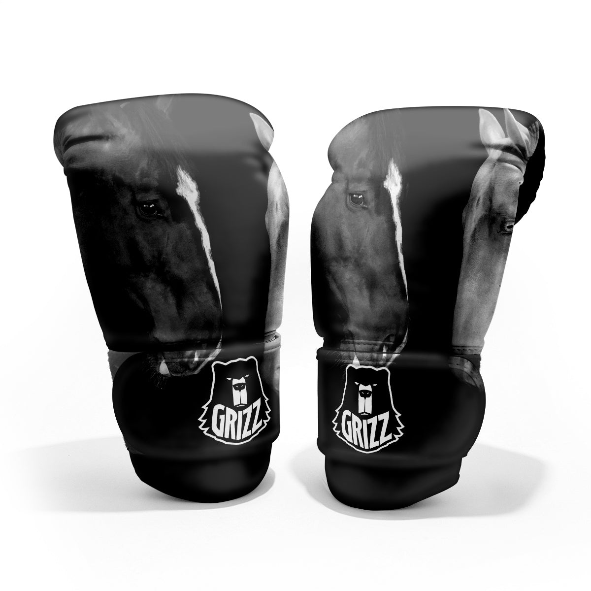 Portrait Couple Horses Print Pro Boxing Glove