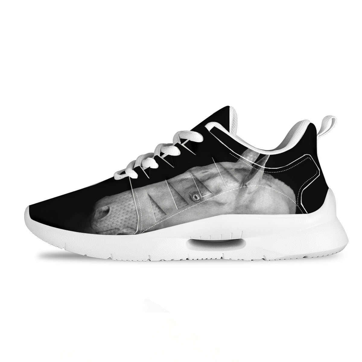 Portrait Couple Horses Print Tennis Shoes-grizzshop