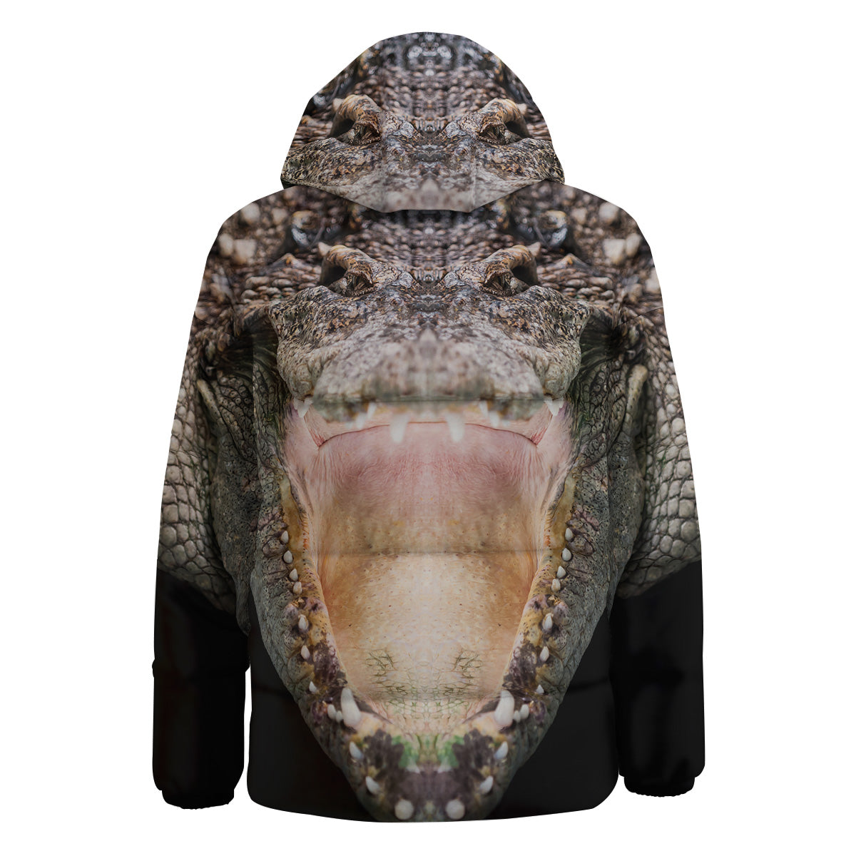Portrait Crocodile Print Down Jacket-grizzshop