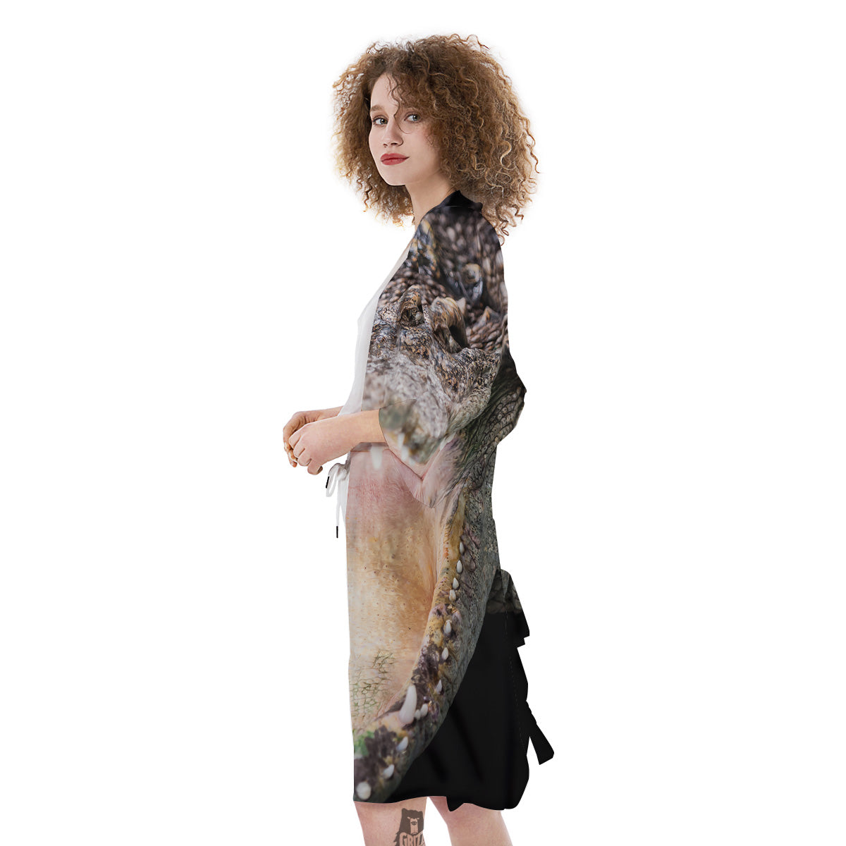 Portrait Crocodile Print Kimono-grizzshop