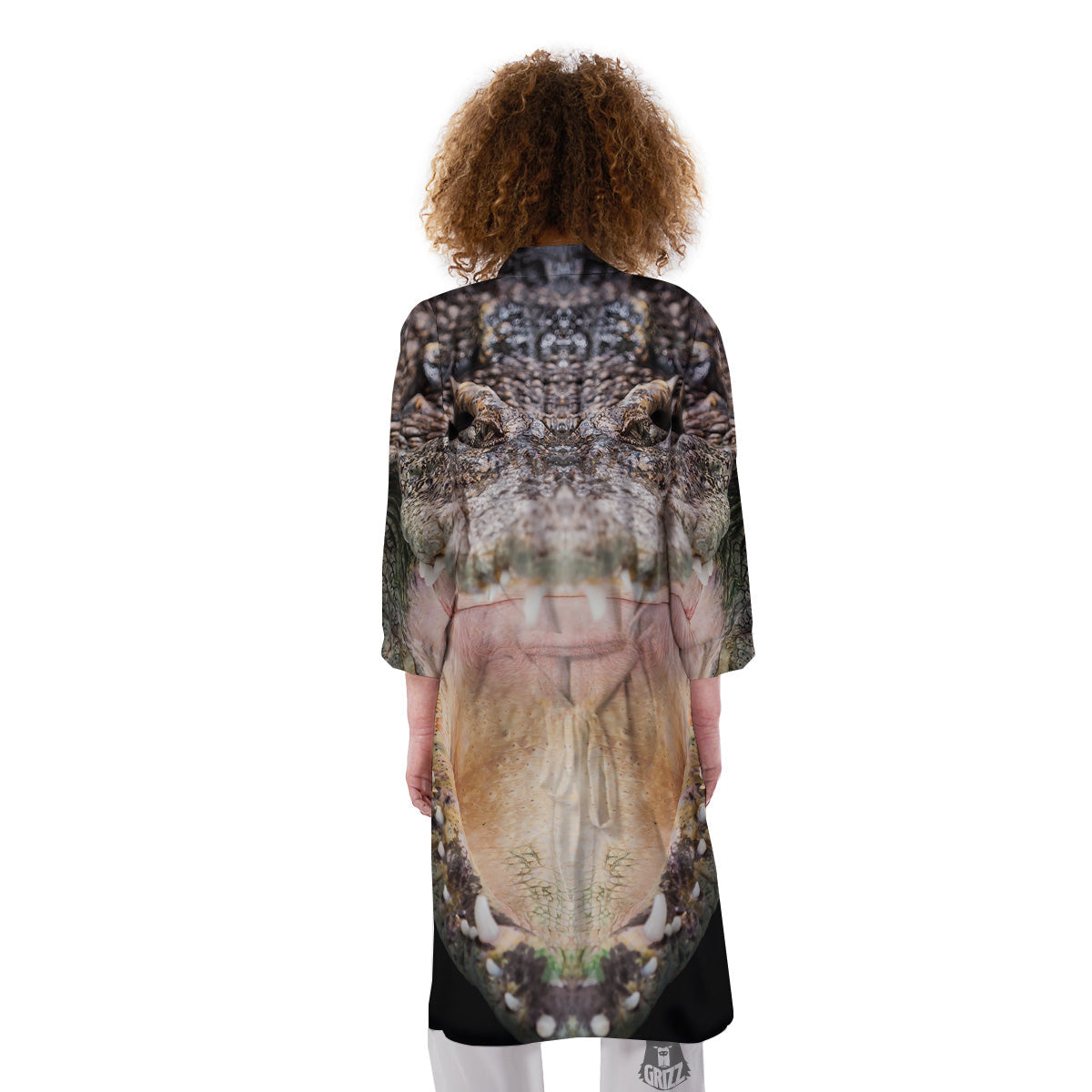 Portrait Crocodile Print Kimono-grizzshop