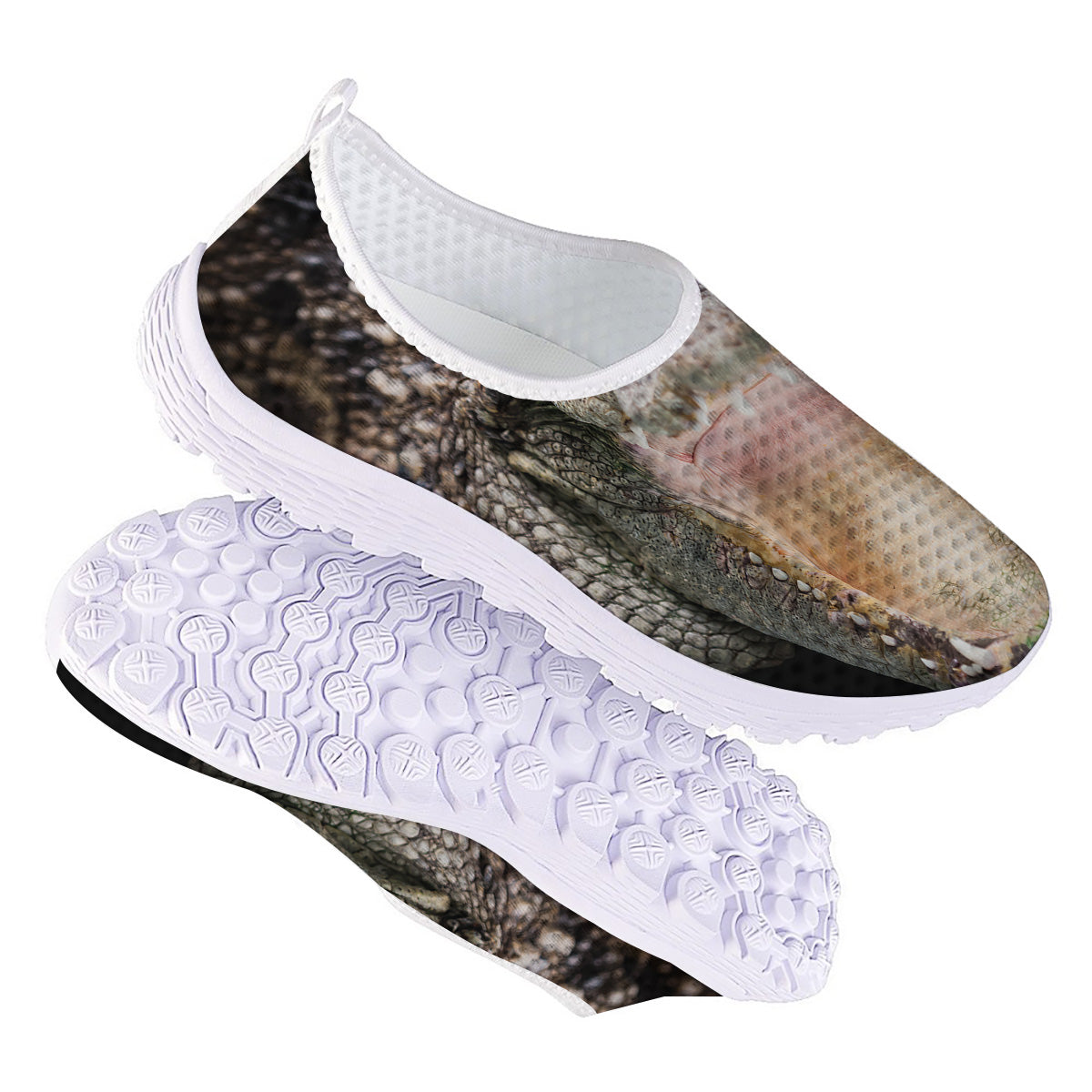 Portrait Crocodile Print Nurse Shoes-grizzshop