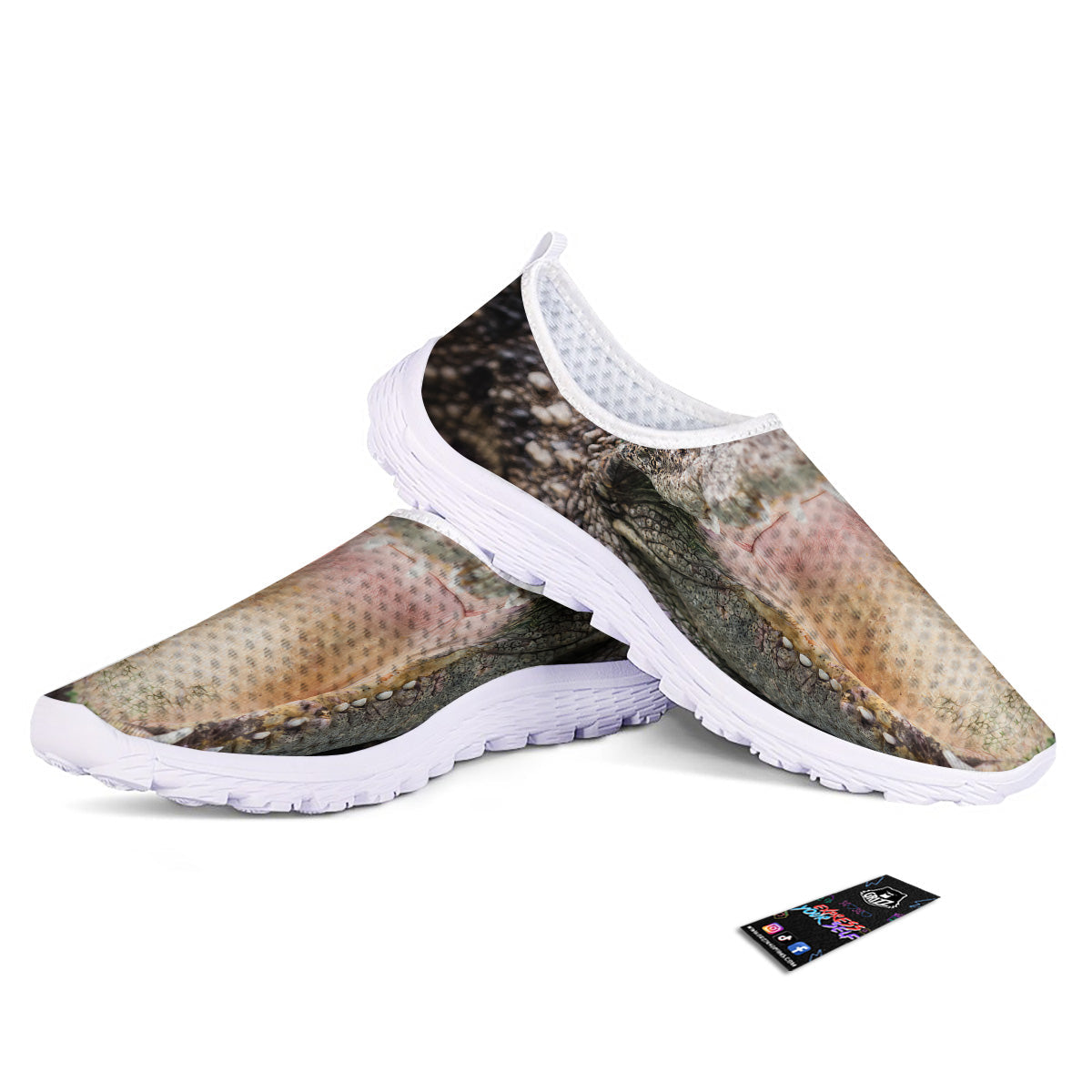 Portrait Crocodile Print Nurse Shoes-grizzshop