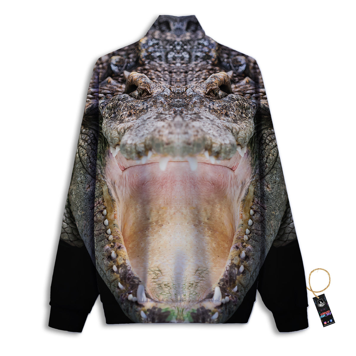 Portrait Crocodile Print Track Jacket-grizzshop