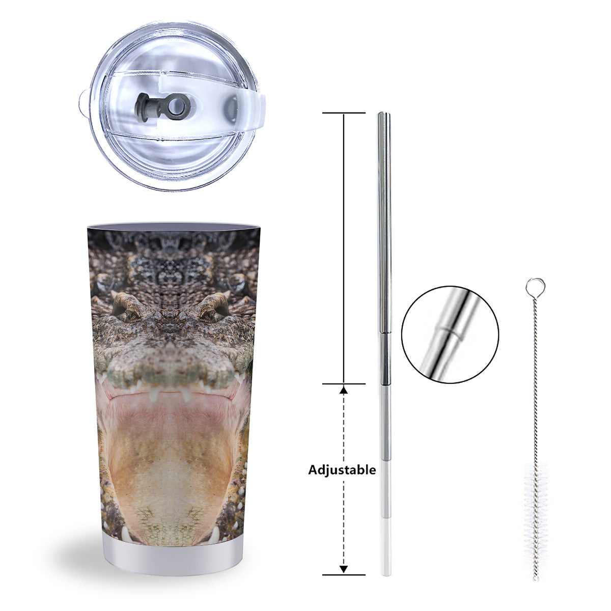 Portrait Crocodile Print Tumbler-grizzshop