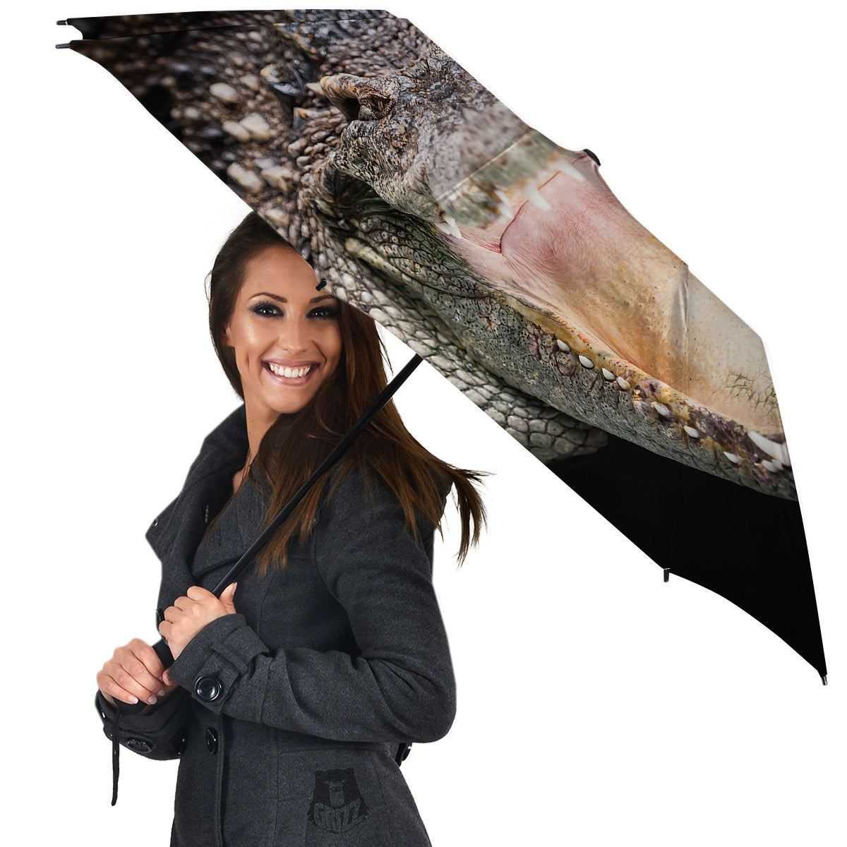 Portrait Crocodile Print Umbrella-grizzshop