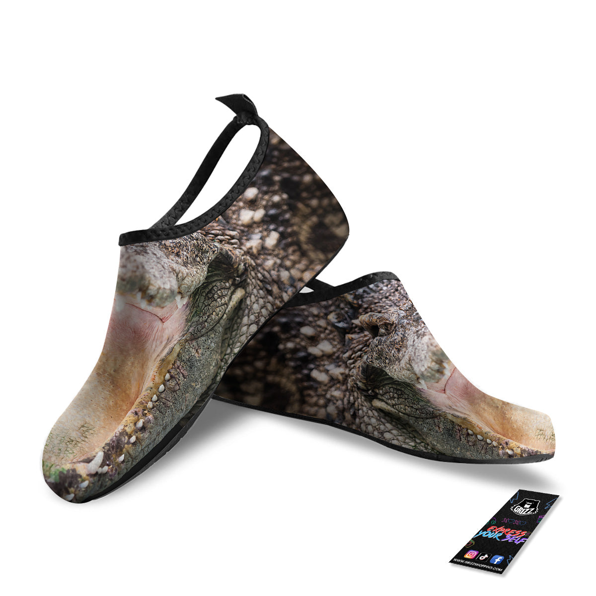 Portrait Crocodile Print Water Shoes-grizzshop