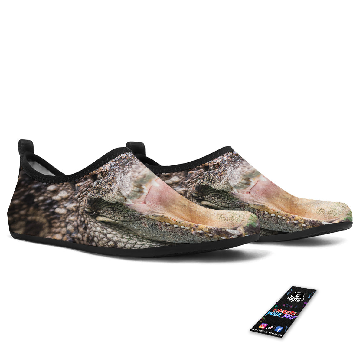 Portrait Crocodile Print Water Shoes-grizzshop
