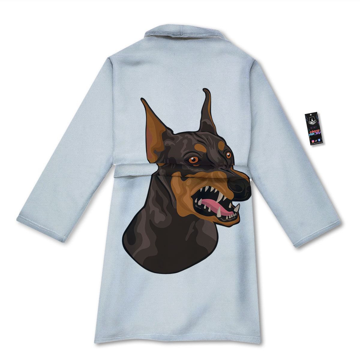 Portrait Dobermann Print Bathrobe-grizzshop