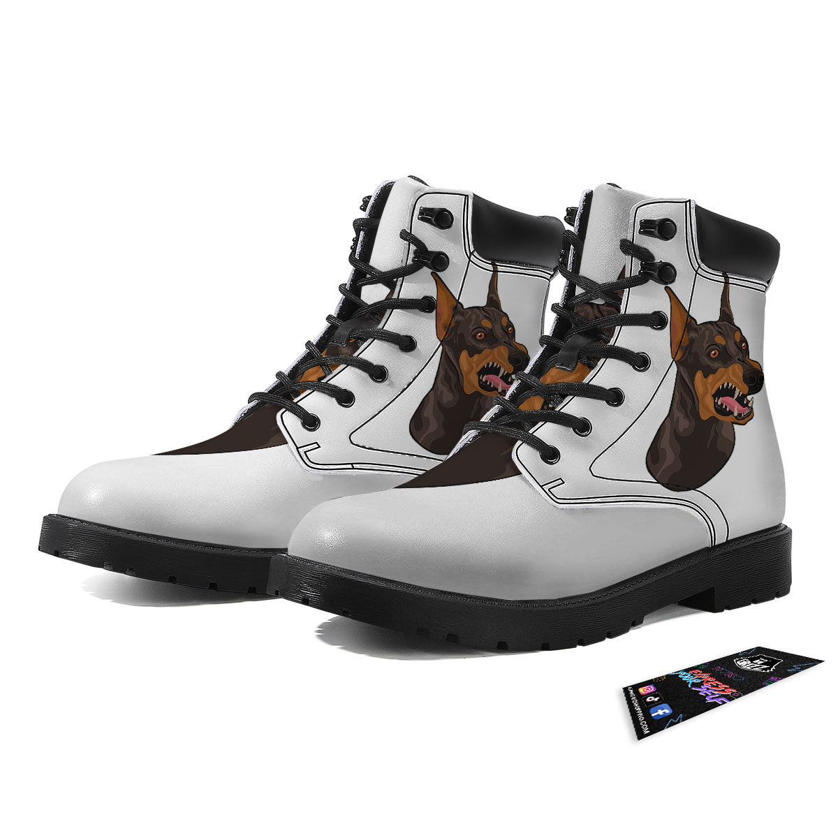 Portrait Dobermann Print Boots-grizzshop
