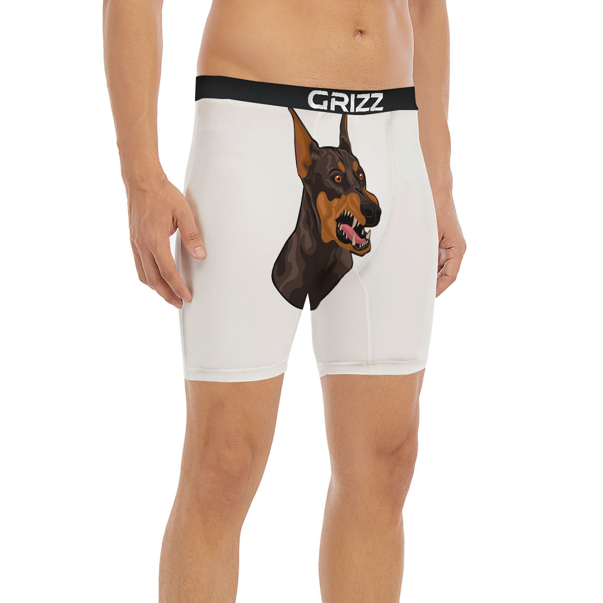 Portrait Dobermann Print Boxer Briefs-grizzshop