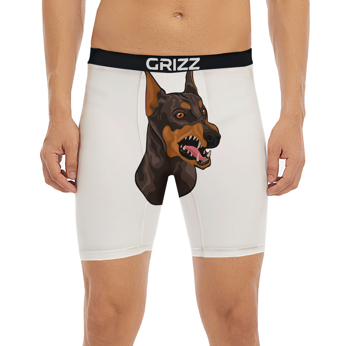 Portrait Dobermann Print Boxer Briefs-grizzshop