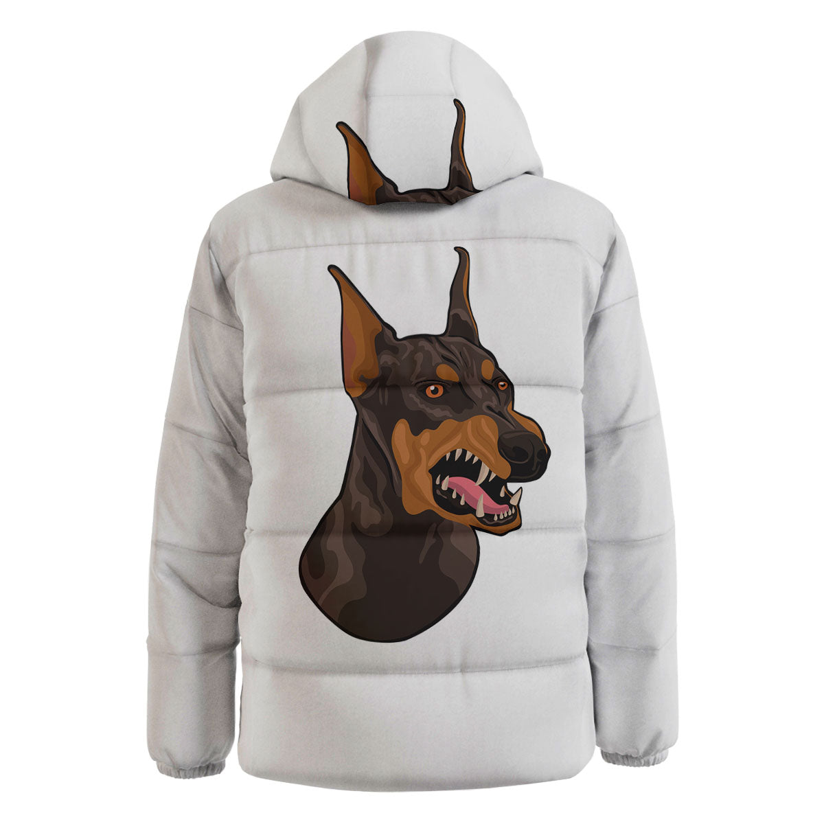 Portrait Dobermann Print Down Jacket-grizzshop